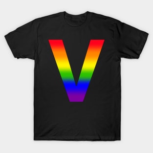 Rainbow Letter V T-Shirt